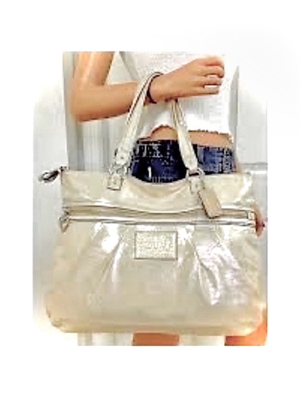 Coach Metallic Poppy F20441 Shimmering Leather